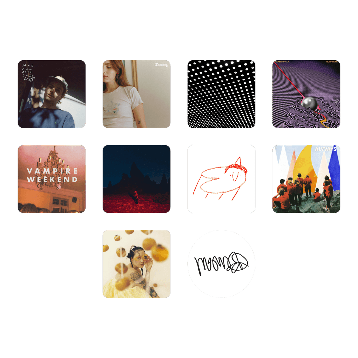 Los 10 stickers de Indie Icons