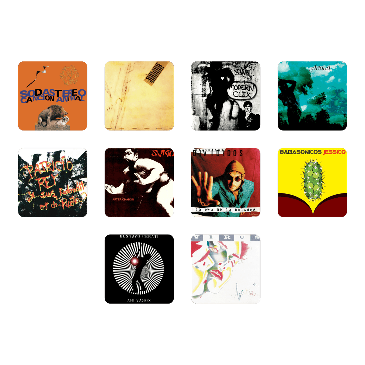 Los 10 stickers de Rock Nacional Pack
